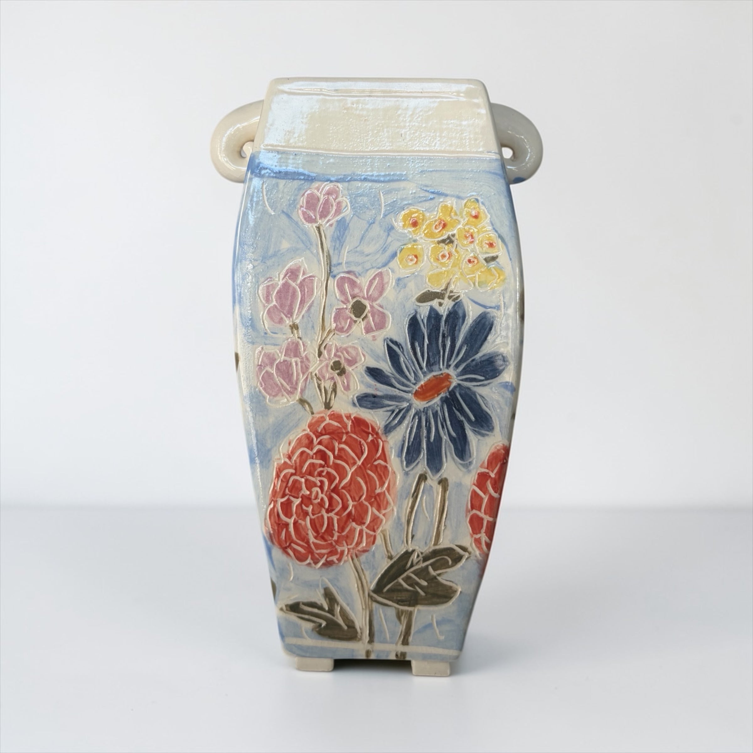 Bouquet Vase Blue Flower Mix