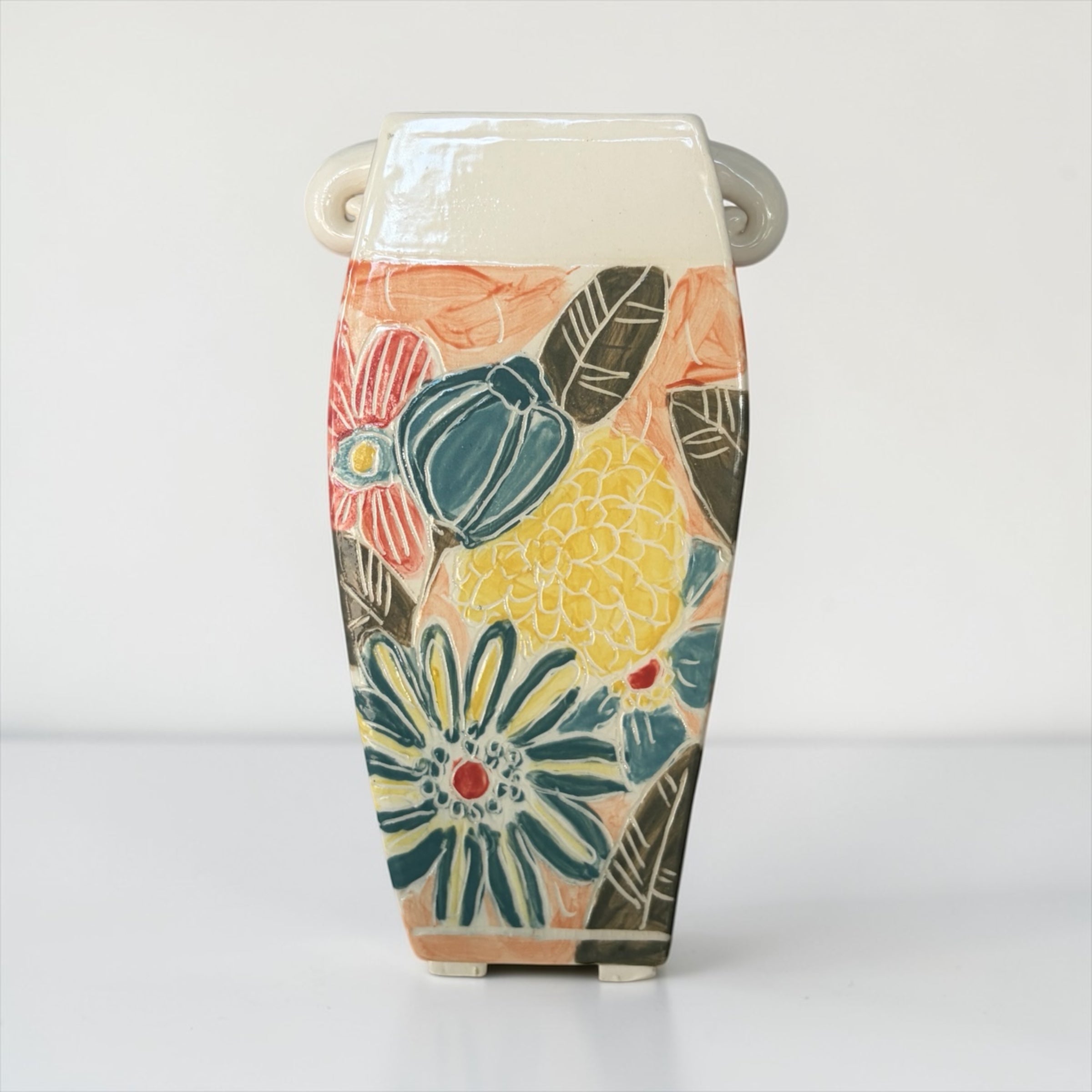 Bouquet Vase with Orange Background
