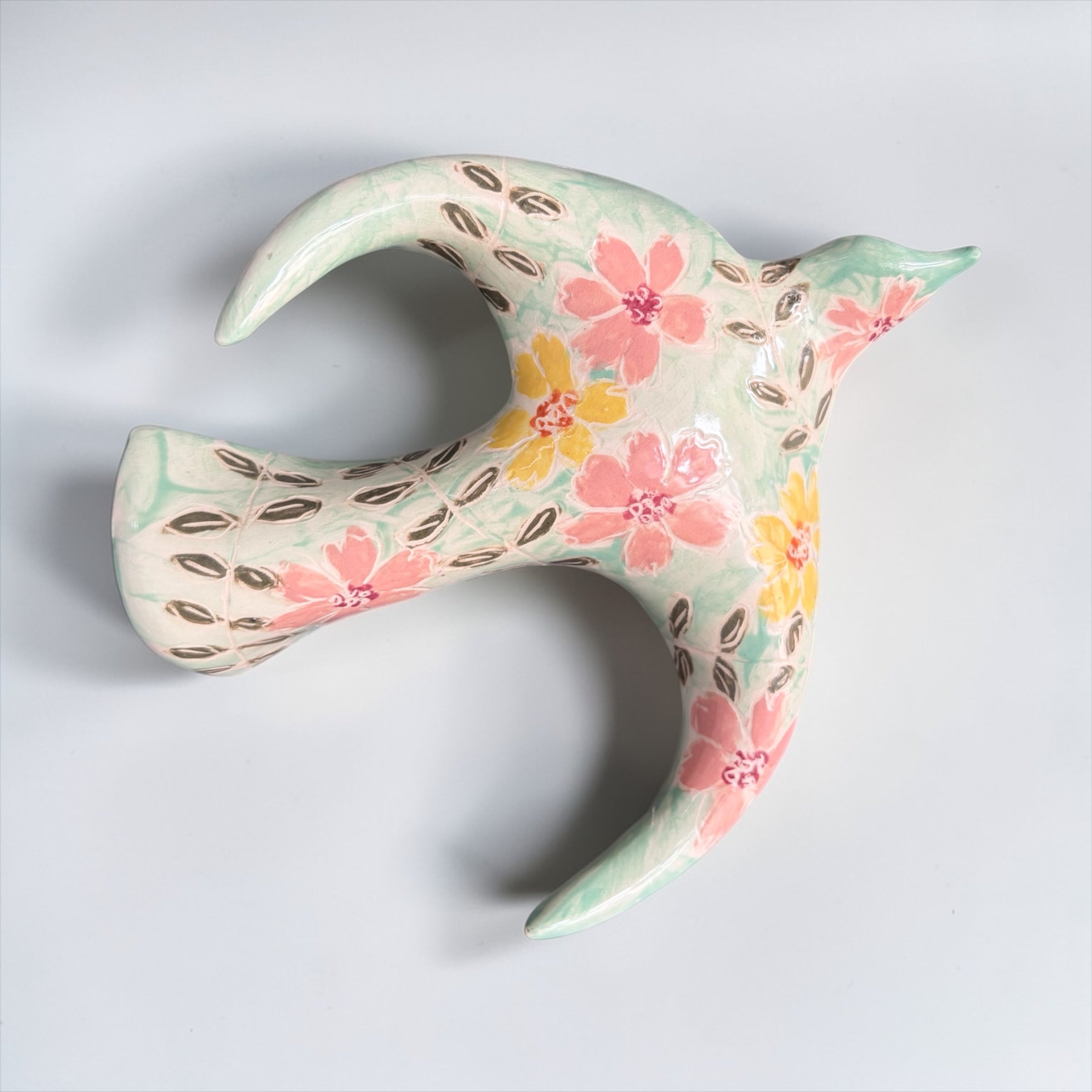 Flying Bird - Light Green and Pink