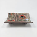 Soap Dish with Red and Grey Circles