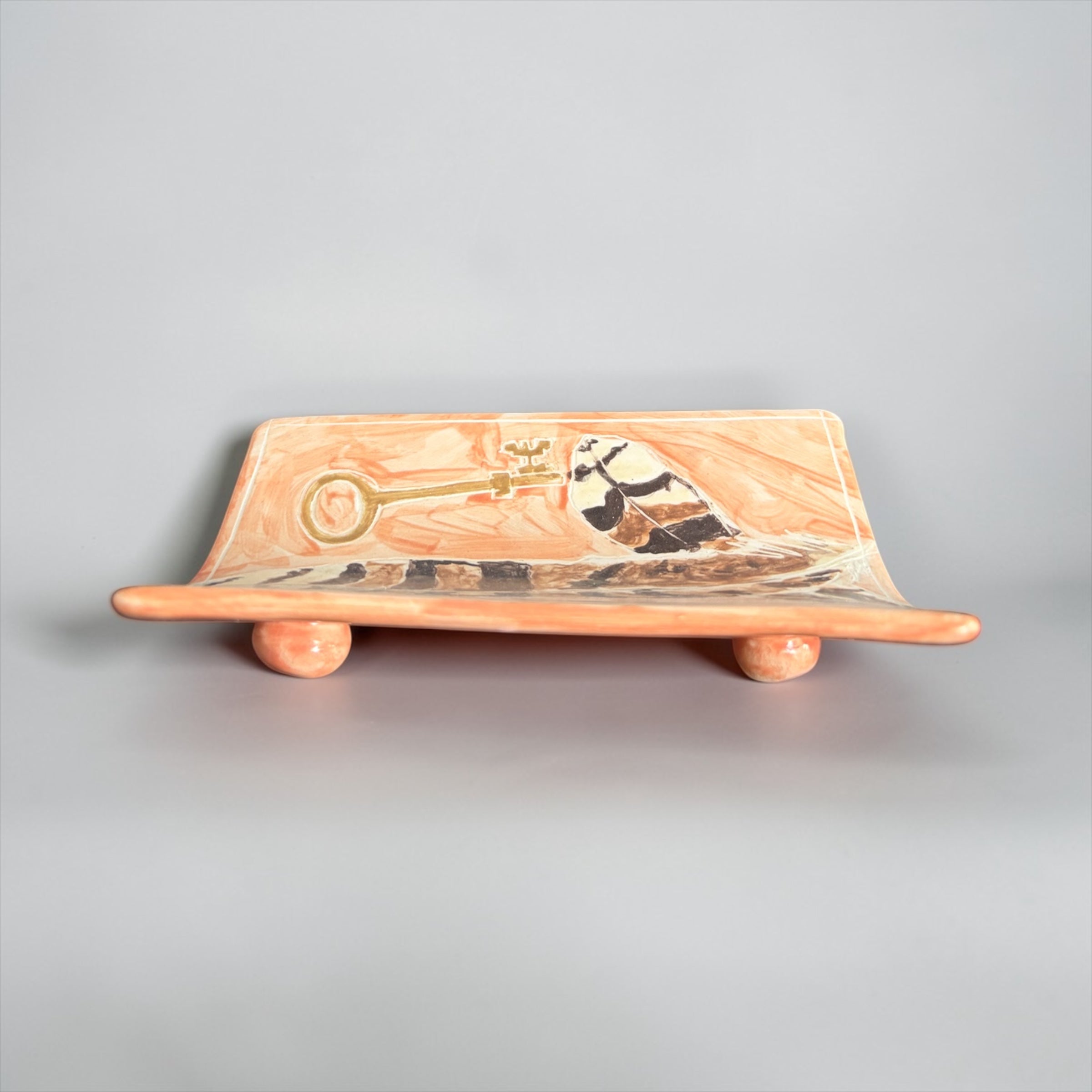 Soap dish with Kookaburra Feather and Key