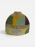 Green Yellow Abstract Painted Vase