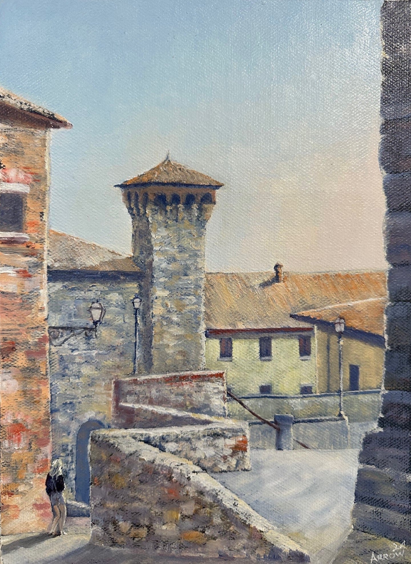 Tourist at the Square Lucignano